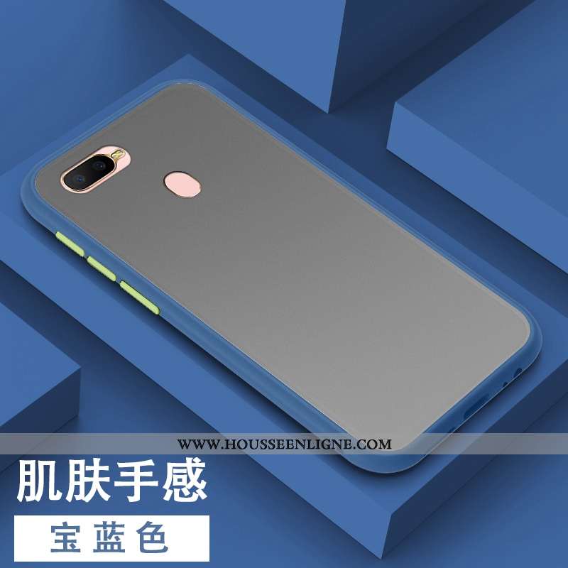 Étui Oppo Ax7 Délavé En Daim Tendance Tout Compris Noir Coque Simple Fluide Doux