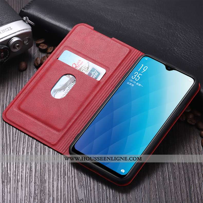 Étui Oppo Ax7 Portefeuille Cuir Carte Téléphone Portable Incassable Housse Tout Compris Noir