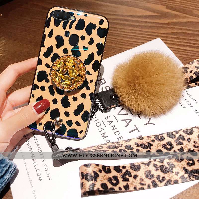 Étui Oppo Ax7 Protection Ultra Léopard Tendance Silicone Fluide Doux Noir