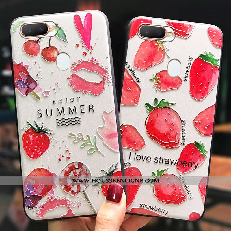 Étui Oppo Ax7 Tendance Légère Incassable Créatif Art Tout Compris Délavé En Daim Rouge