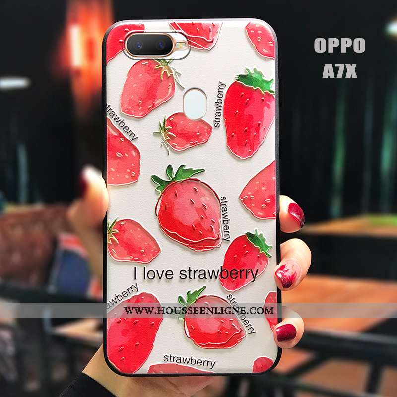 Étui Oppo Ax7 Tendance Légère Incassable Créatif Art Tout Compris Délavé En Daim Rouge