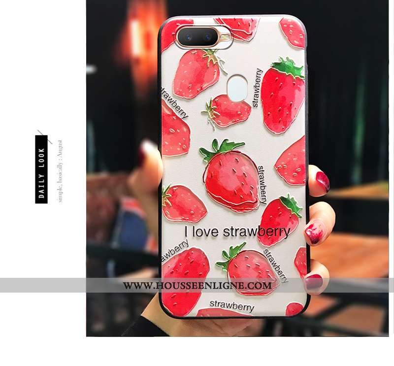 Étui Oppo Ax7 Tendance Légère Incassable Créatif Art Tout Compris Délavé En Daim Rouge