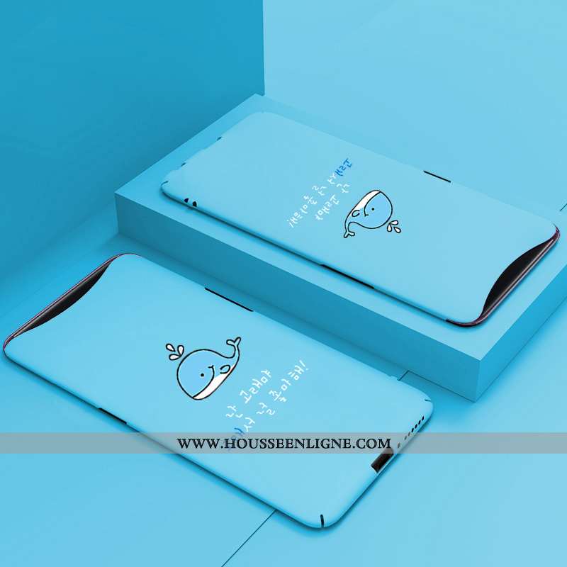 Étui Oppo Find X Dessin Animé Tendance Délavé En Daim Coque Bleu Téléphone Portable Personnalité