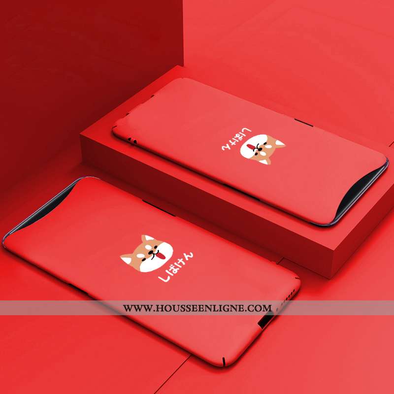 Étui Oppo Find X Délavé En Daim Personnalité Rouge Dessin Animé Créatif Téléphone Portable Protectio
