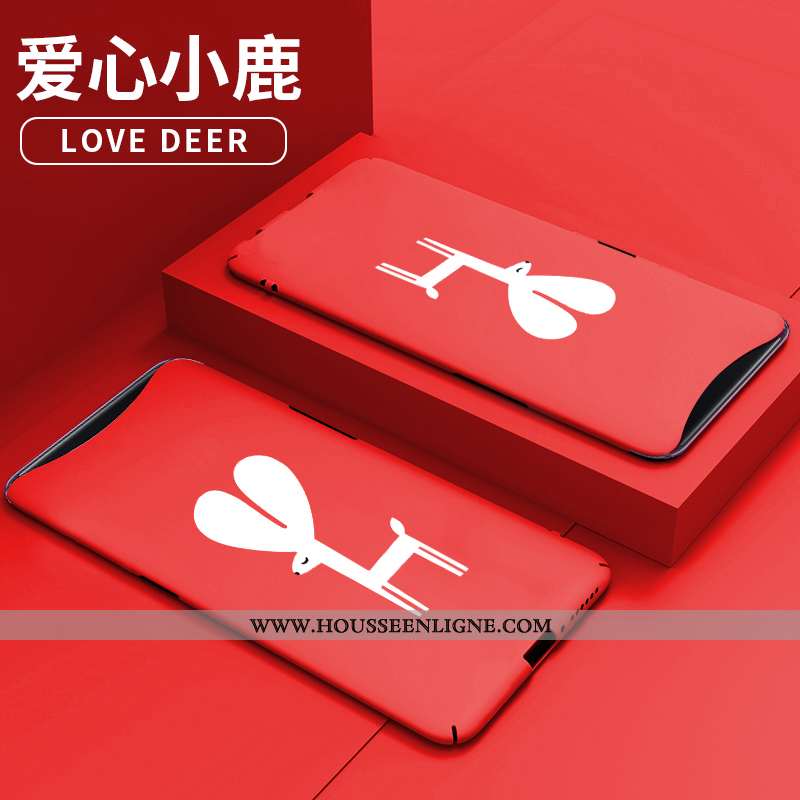 Étui Oppo Find X Délavé En Daim Personnalité Rouge Dessin Animé Créatif Téléphone Portable Protectio