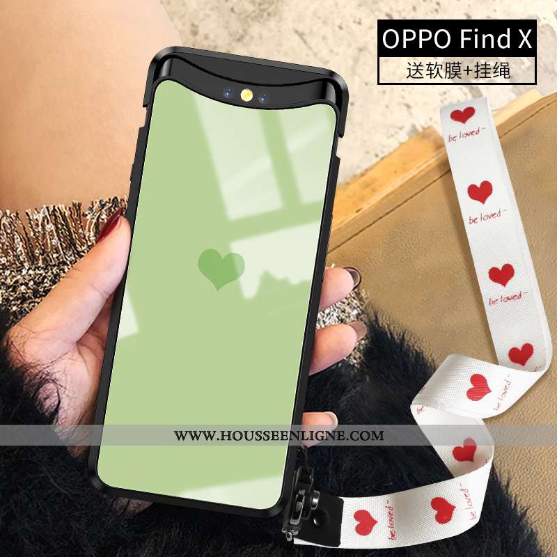 Étui Oppo Find X Personnalité Ultra Coque Verre Simple Légère Frais Jaune