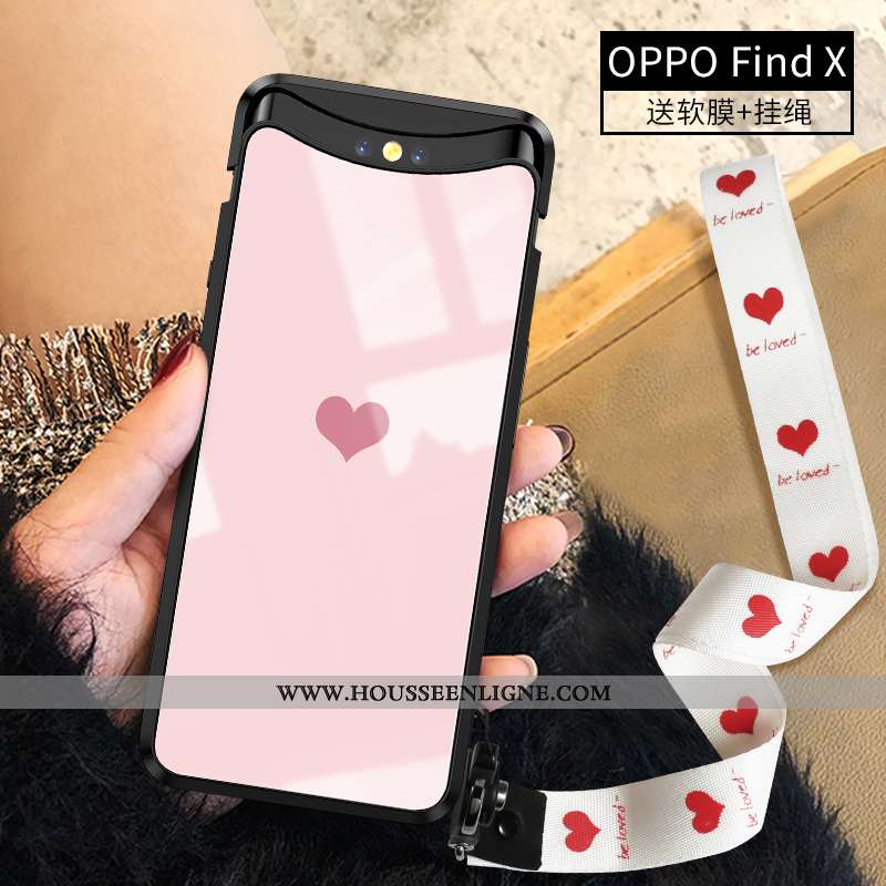 Étui Oppo Find X Personnalité Ultra Coque Verre Simple Légère Frais Jaune