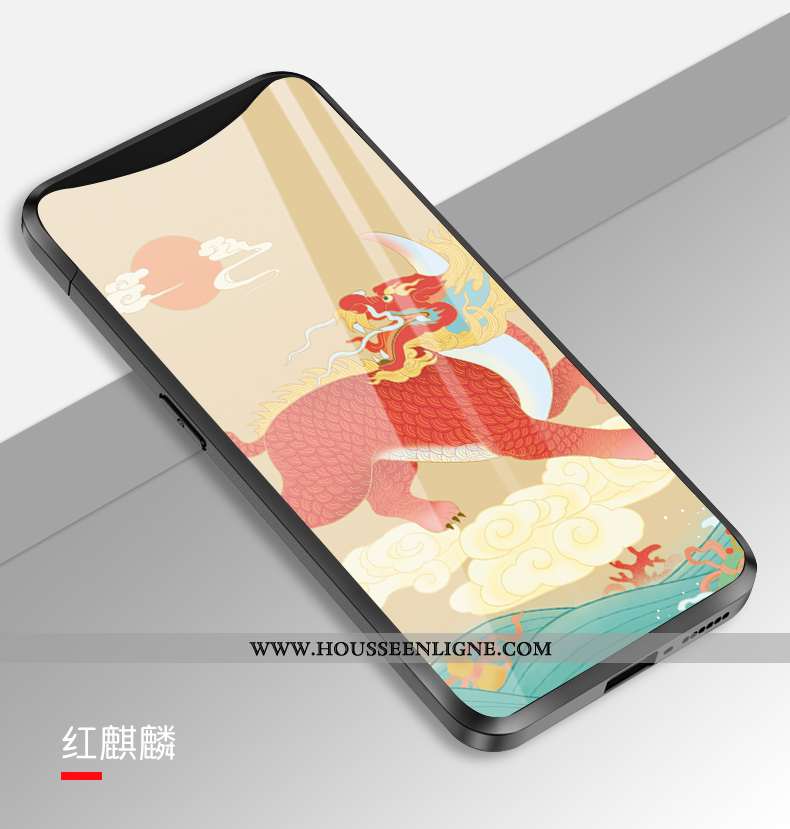 Étui Oppo Find X Protection Verre Miroir Tendance Incassable Bleu Marin Bleu Foncé