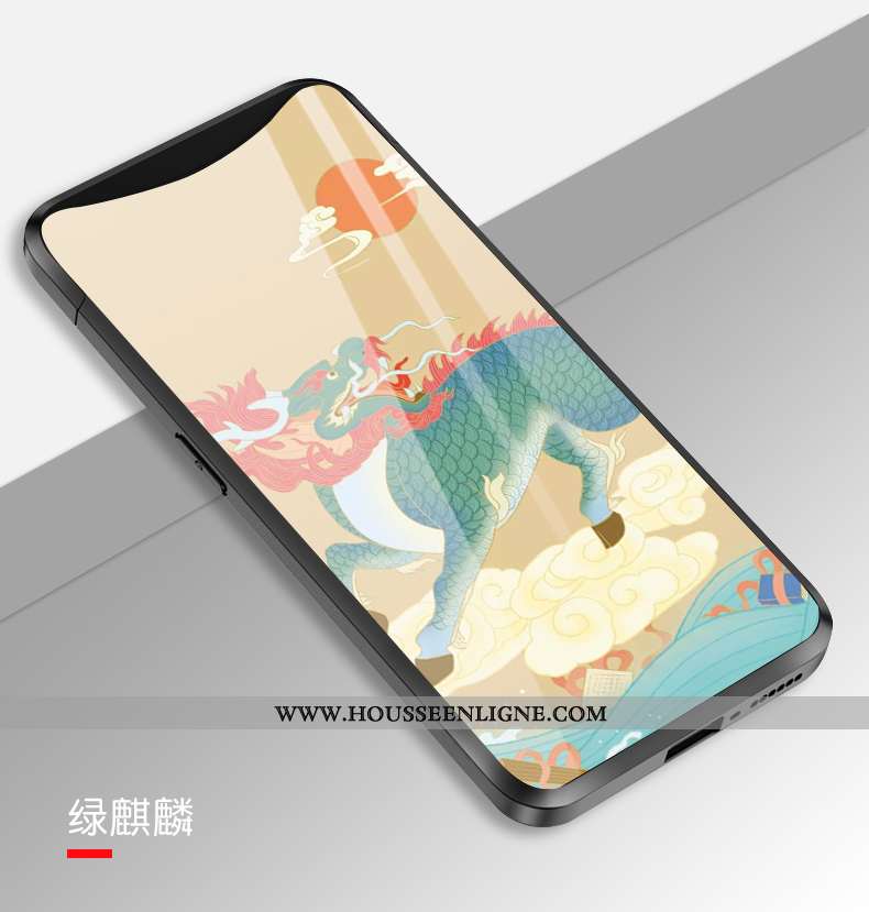 Étui Oppo Find X Protection Verre Miroir Tendance Incassable Bleu Marin Bleu Foncé