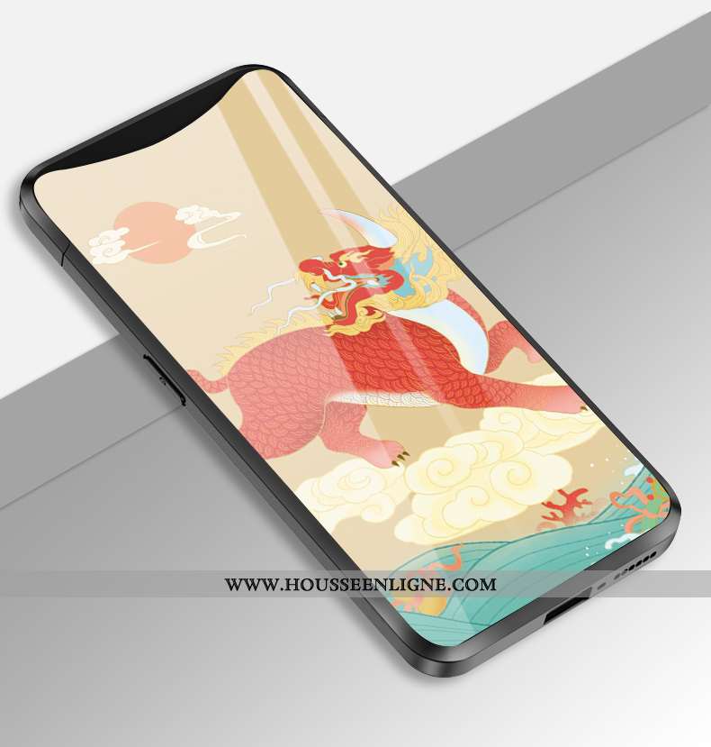 Étui Oppo Find X Protection Verre Miroir Tendance Incassable Bleu Marin Bleu Foncé
