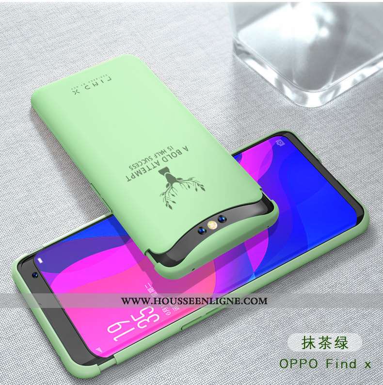 Étui Oppo Find X Tendance Légère Nouveau Amoureux Créatif Magnétisme Délavé En Daim Verte