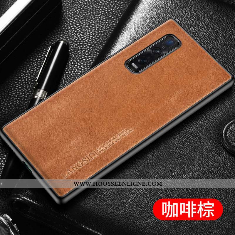 Étui Oppo Find X2 Pro Cuir Protection Net Rouge Coque Ultra Tendance Bleu