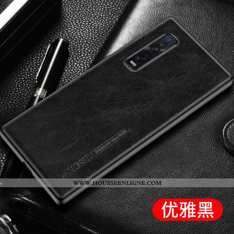 Étui Oppo Find X2 Pro Cuir Protection Net Rouge Coque Ultra Tendance Bleu