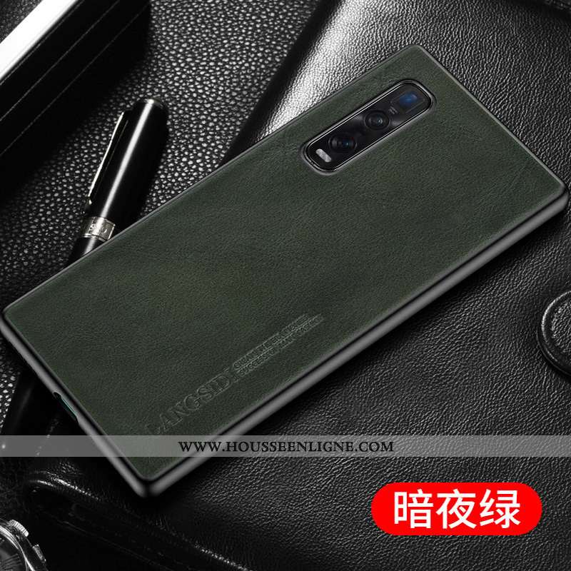 Étui Oppo Find X2 Pro Cuir Protection Net Rouge Coque Ultra Tendance Bleu