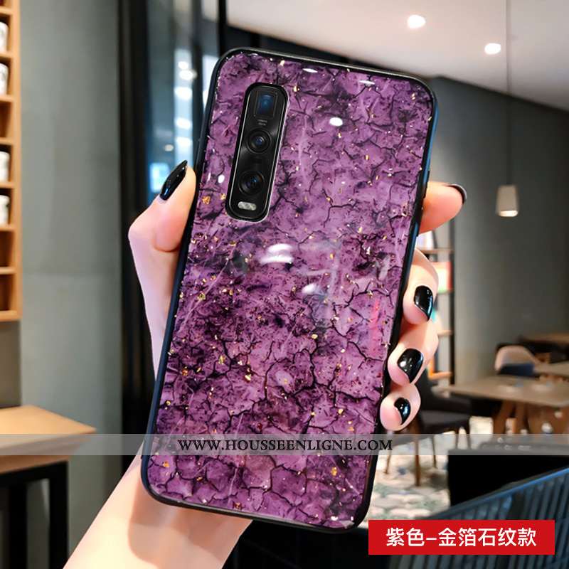 Étui Oppo Find X2 Pro Fluide Doux Silicone Mode Verre Protection Tendance Violet