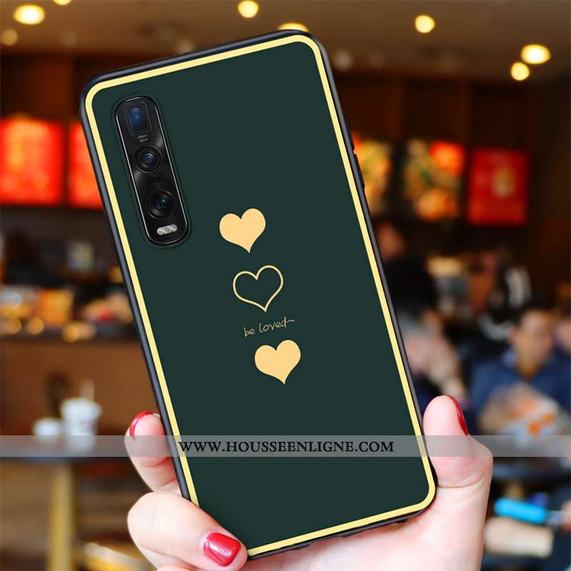 Étui Oppo Find X2 Pro Mode Protection Délavé En Daim Téléphone Portable Créatif Légère Verte