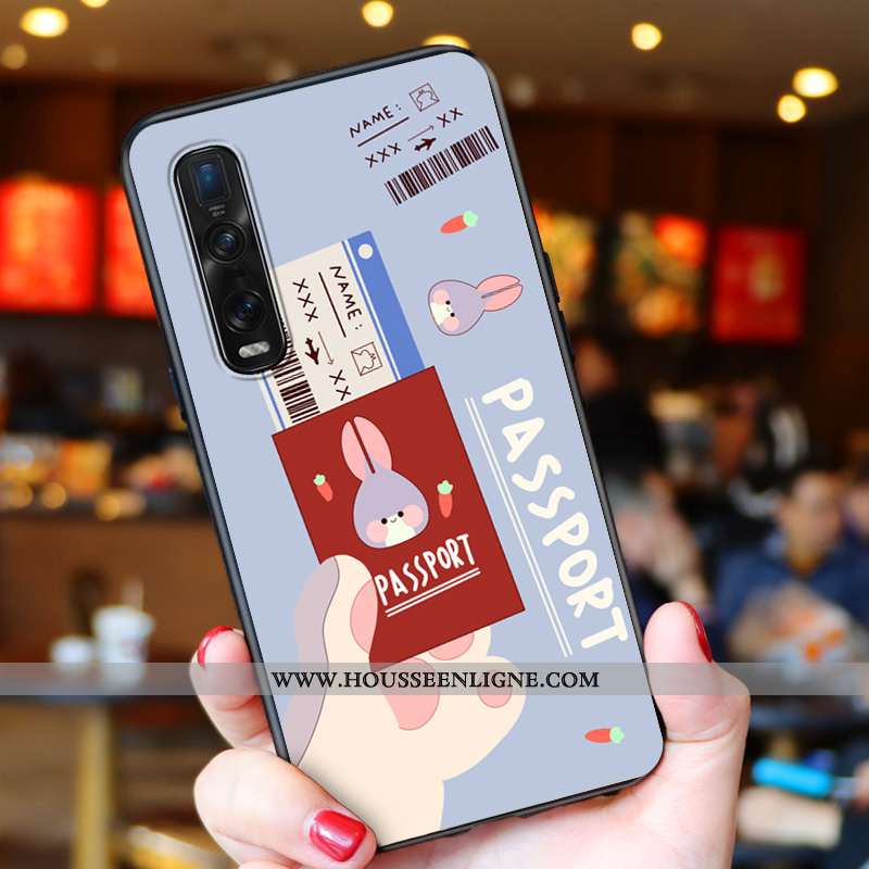 Étui Oppo Find X2 Pro Mode Protection Délavé En Daim Téléphone Portable Créatif Légère Verte
