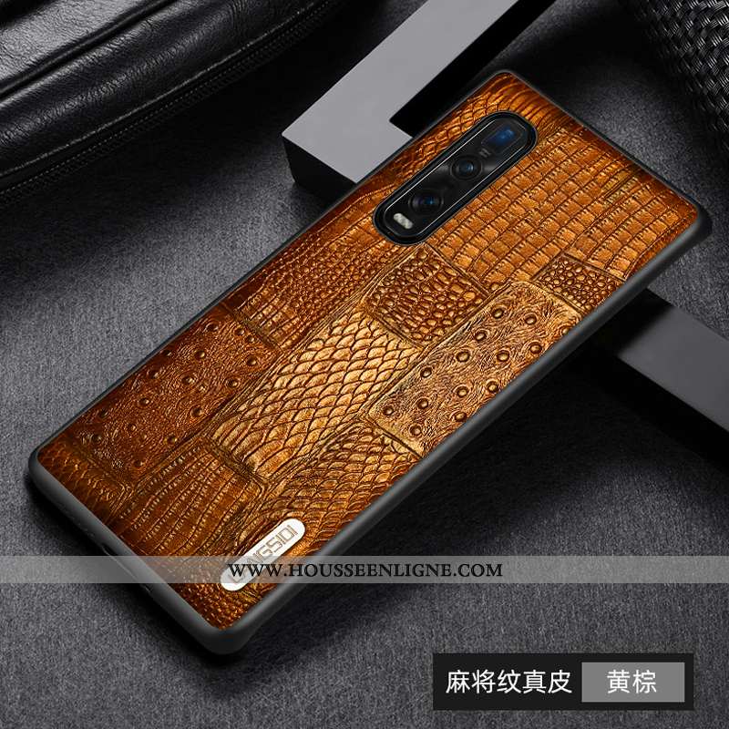 Étui Oppo Find X2 Pro Personnalité Créatif Coque Protection Business Marron Modèle Fleurie