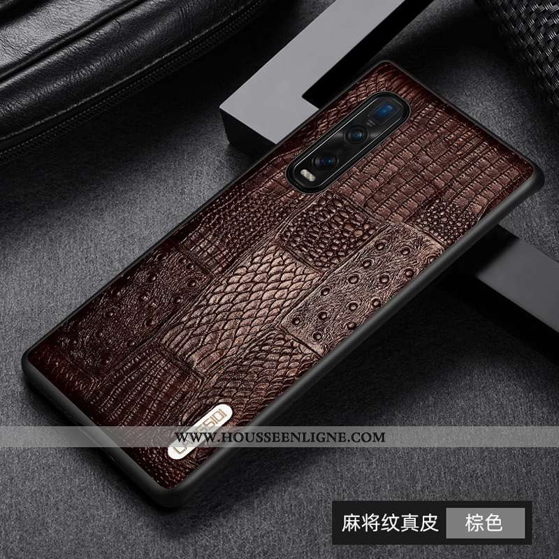 Étui Oppo Find X2 Pro Personnalité Créatif Coque Protection Business Marron Modèle Fleurie