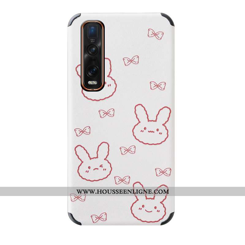 Étui Oppo Find X2 Pro Protection Dessin Animé Blanc Téléphone Portable Tout Compris Modèle Fleurie B