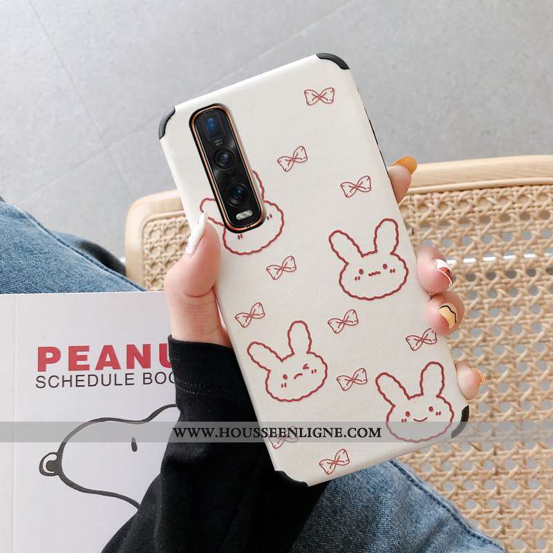 Étui Oppo Find X2 Pro Protection Dessin Animé Blanc Téléphone Portable Tout Compris Modèle Fleurie B