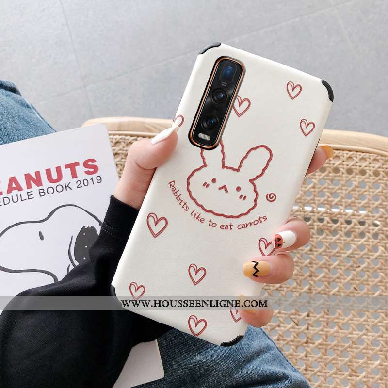 Étui Oppo Find X2 Pro Protection Dessin Animé Blanc Téléphone Portable Tout Compris Modèle Fleurie B