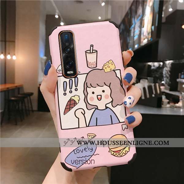 Étui Oppo Find X2 Pro Protection Dessin Animé Blanc Téléphone Portable Tout Compris Modèle Fleurie B