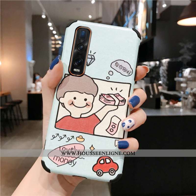 Étui Oppo Find X2 Pro Protection Dessin Animé Blanc Téléphone Portable Tout Compris Modèle Fleurie B