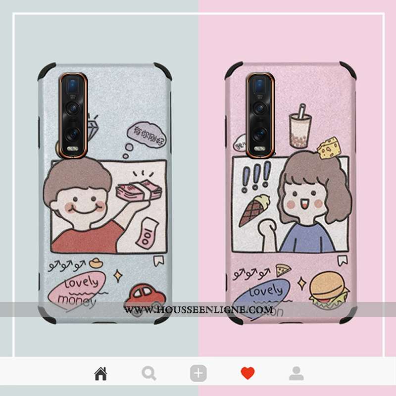 Étui Oppo Find X2 Pro Protection Dessin Animé Blanc Téléphone Portable Tout Compris Modèle Fleurie B