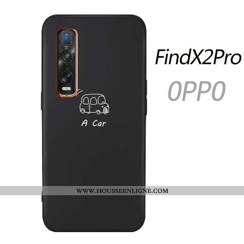 Étui Oppo Find X2 Pro Ultra Tendance Tout Compris Silicone Fluide Doux Simple Amoureux Noir