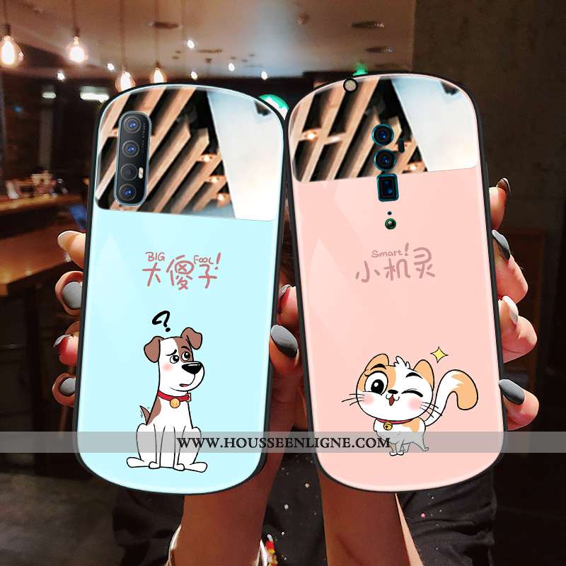 Étui Oppo Reno 10x Zoom Charmant Tendance Coque Rond Rose Dessin Animé Amoureux