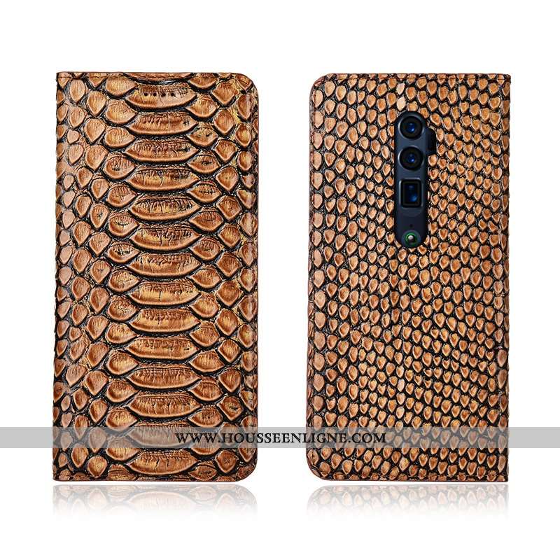 Étui Oppo Reno 10x Zoom Modèle Fleurie Fluide Doux Silicone Protection Cuir Véritable Clamshell Noir