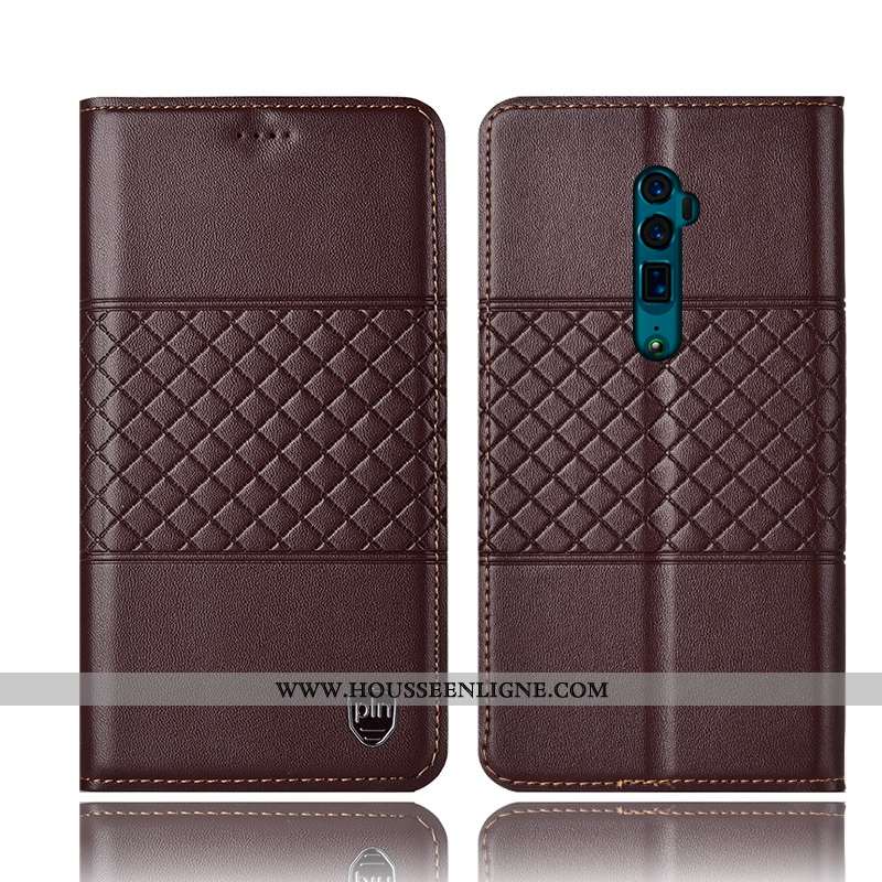 Étui Oppo Reno 10x Zoom Protection Cuir Véritable Incassable Tout Compris Jaune Téléphone Portable C
