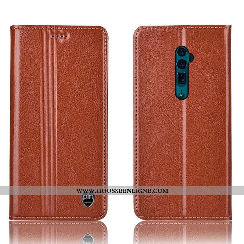 Étui Oppo Reno 10x Zoom Protection Cuir Véritable Incassable Téléphone Portable Tout Compris Rouge