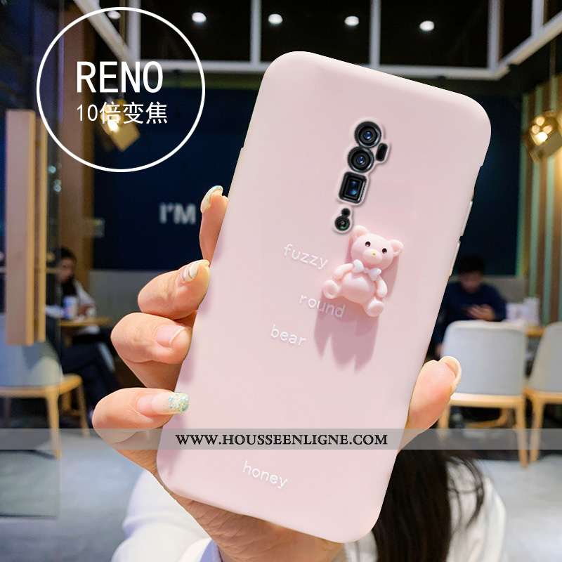 Étui Oppo Reno 10x Zoom Silicone Charmant Téléphone Portable Résine Violet Petit