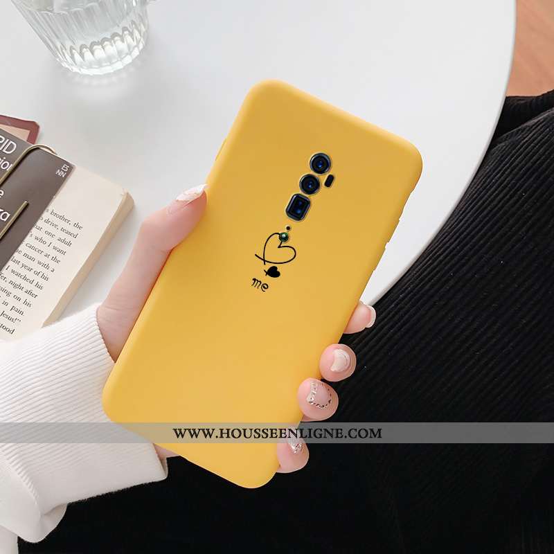 Étui Oppo Reno 10x Zoom Tendance Fluide Doux Téléphone Portable Jaune Amoureux Coque