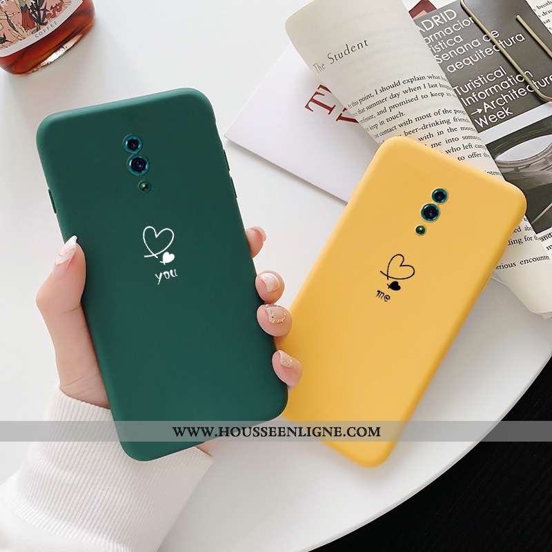Étui Oppo Reno 10x Zoom Tendance Fluide Doux Téléphone Portable Jaune Amoureux Coque
