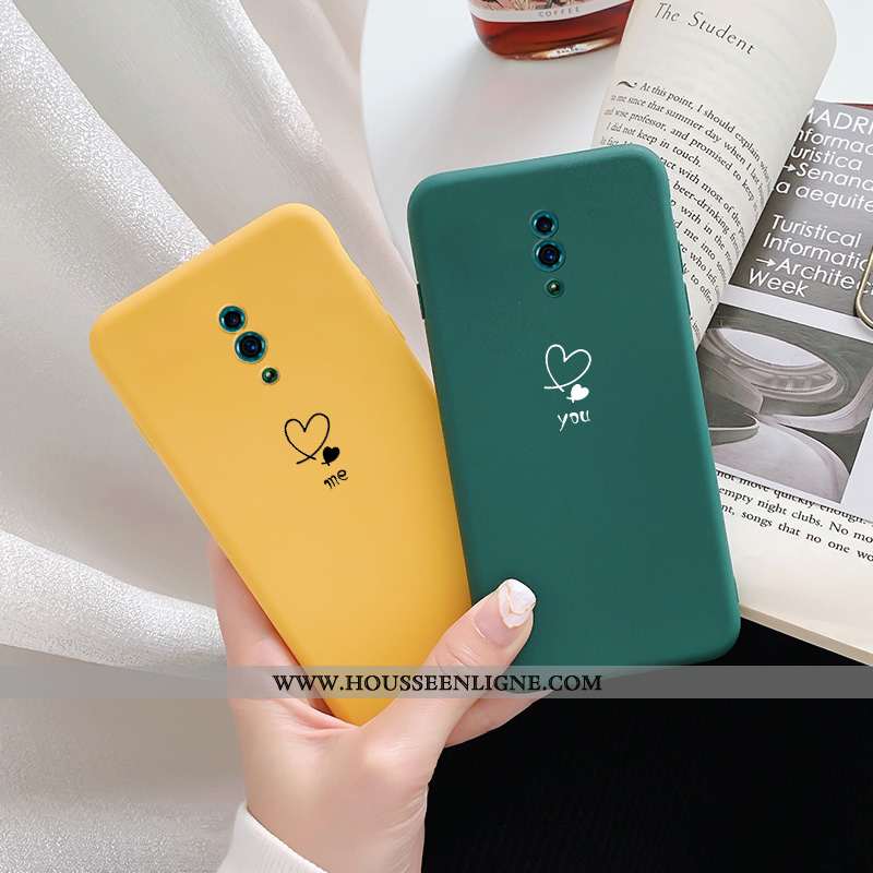 Étui Oppo Reno 10x Zoom Tendance Fluide Doux Téléphone Portable Jaune Amoureux Coque