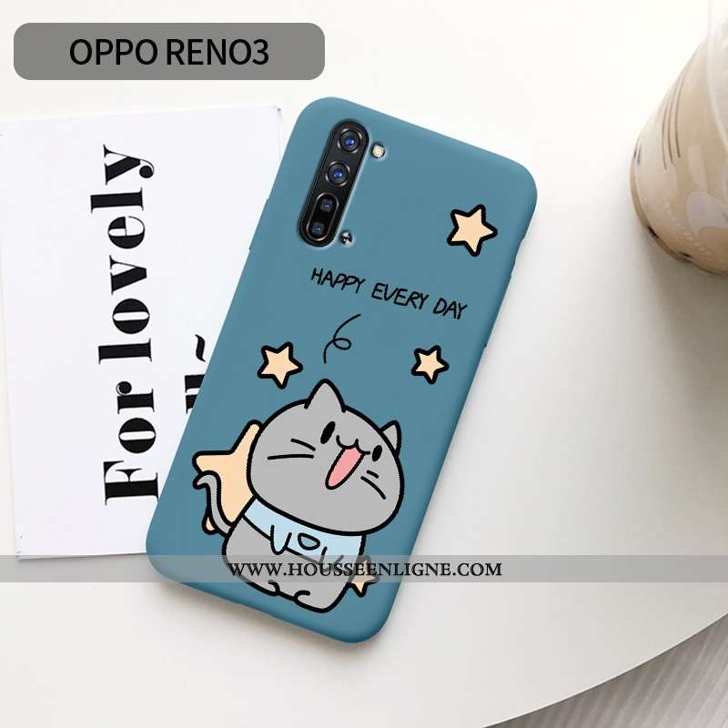 Étui Oppo Reno 3 Légère Fluide Doux Net Rouge Dessin Animé Chiens Coque Rose