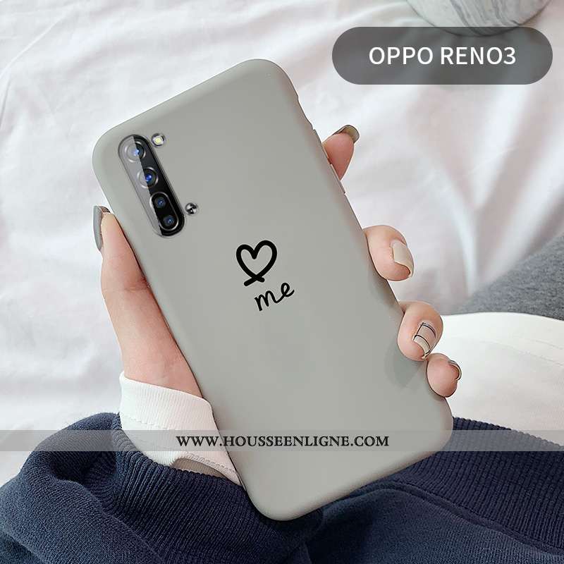 Étui Oppo Reno 3 Personnalité Créatif Nouveau Gris Tendance Net Rouge Simple