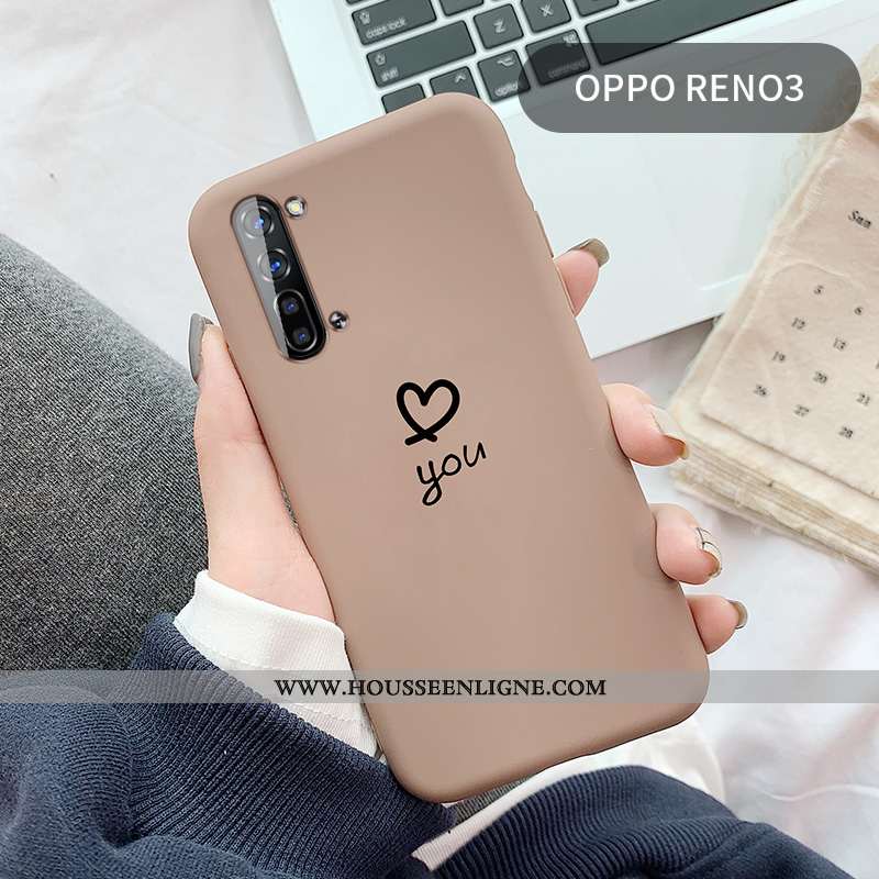 Étui Oppo Reno 3 Personnalité Créatif Nouveau Gris Tendance Net Rouge Simple