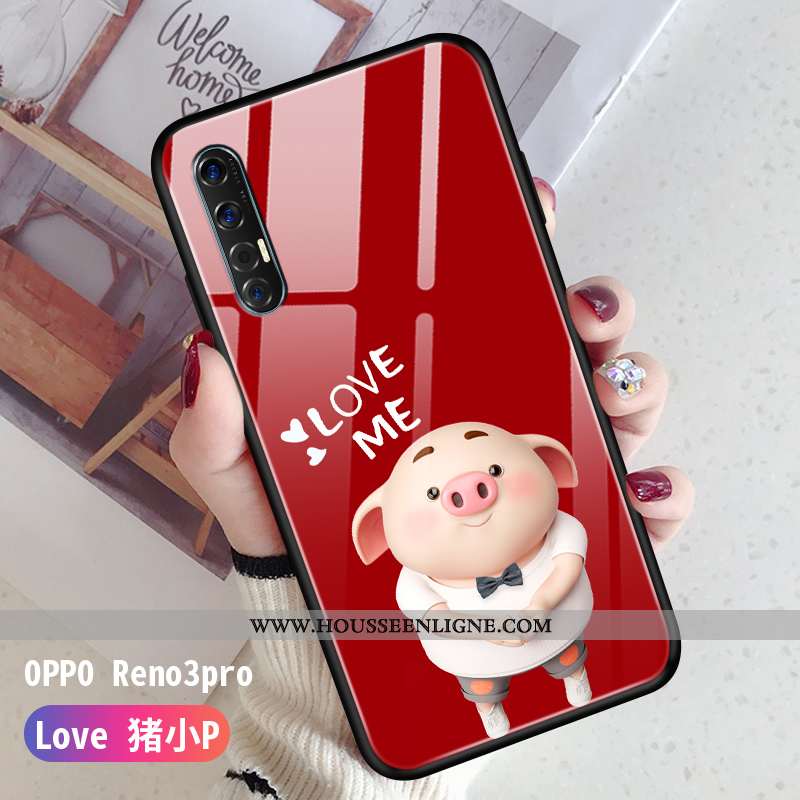 Étui Oppo Reno 3 Pro Créatif Dessin Animé Légère Vert Protection Fluide Doux Verte