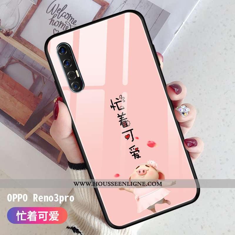 Étui Oppo Reno 3 Pro Créatif Dessin Animé Légère Vert Protection Fluide Doux Verte
