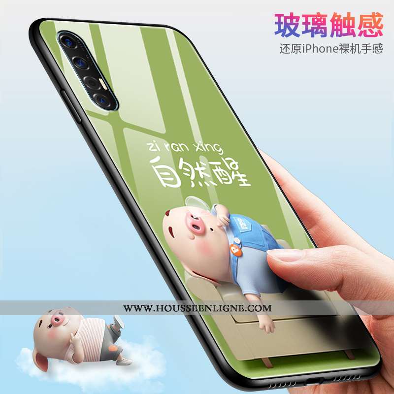 Étui Oppo Reno 3 Pro Créatif Dessin Animé Légère Vert Protection Fluide Doux Verte