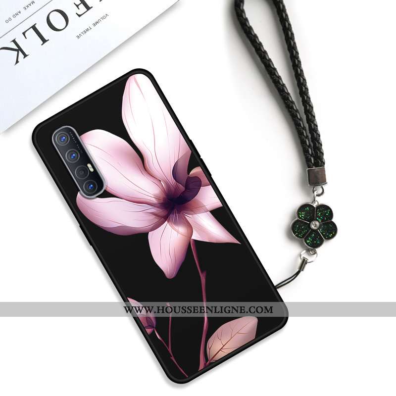 Étui Oppo Reno 3 Pro Fluide Doux Silicone Classic Tendance Dentelle Incassable Personnalité Noir