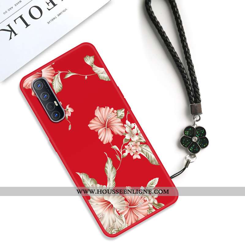 Étui Oppo Reno 3 Pro Fluide Doux Silicone Classic Tendance Dentelle Incassable Personnalité Noir