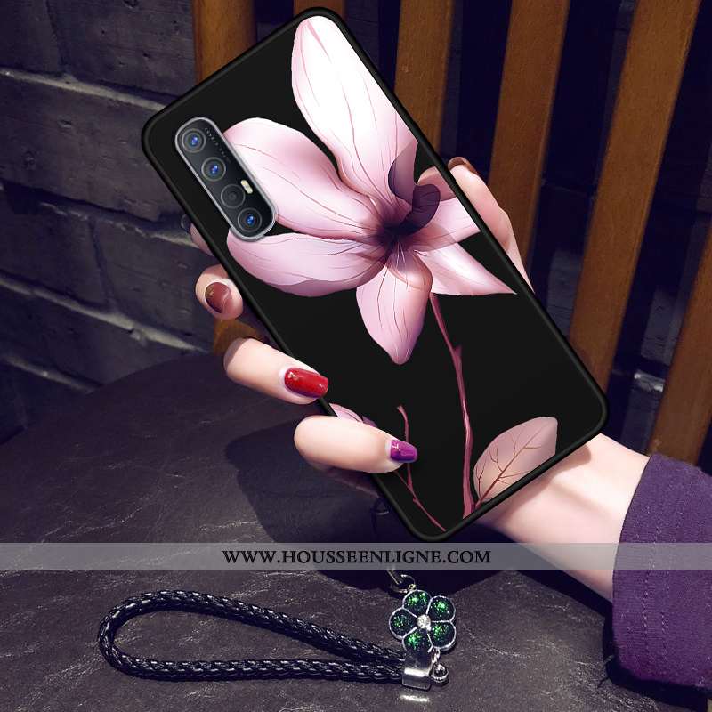 Étui Oppo Reno 3 Pro Fluide Doux Silicone Classic Tendance Dentelle Incassable Personnalité Noir