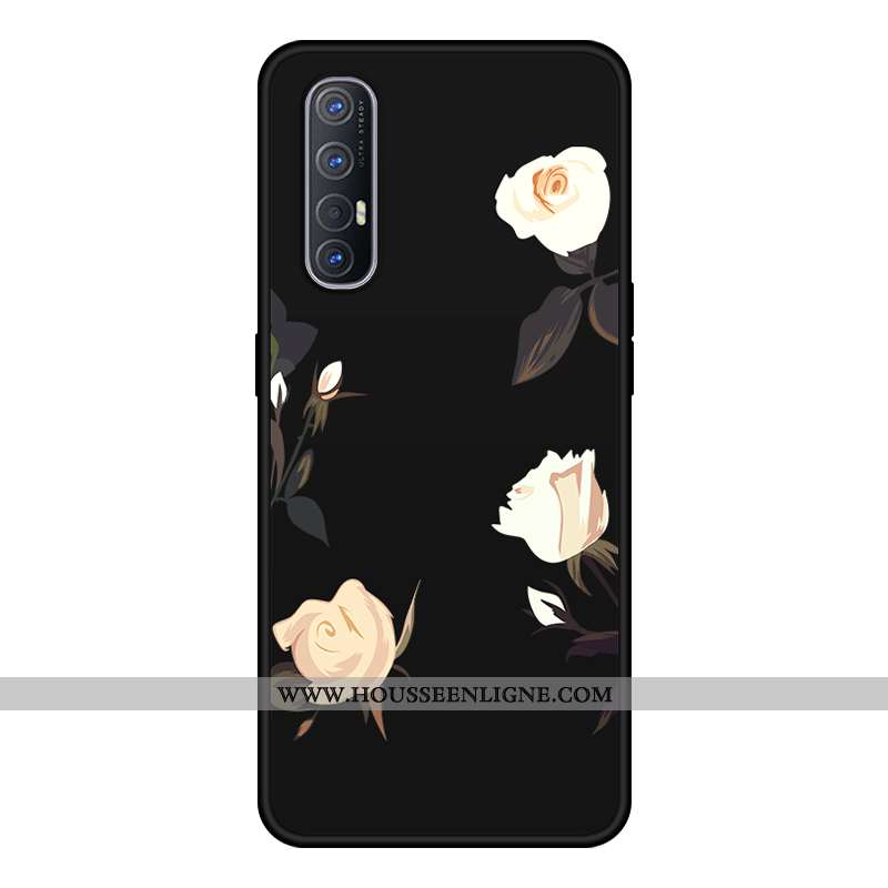 Étui Oppo Reno 3 Pro Fluide Doux Silicone Classic Tendance Dentelle Incassable Personnalité Noir