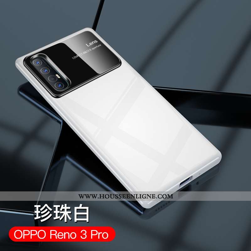 Étui Oppo Reno 3 Pro Légère Protection Ultra Net Rouge Personnalité Coque Blanche