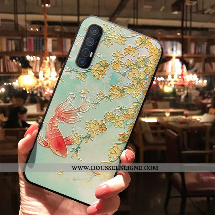 Étui Oppo Reno 3 Pro Ornements Suspendus Personnalité Vert Téléphone Portable Coque À Franges Frais 